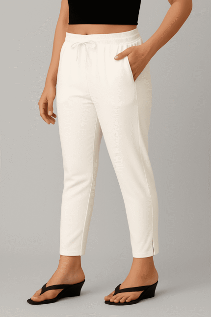 Off white straight cut pants