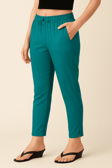 Teal Blue Straight Cut Pant