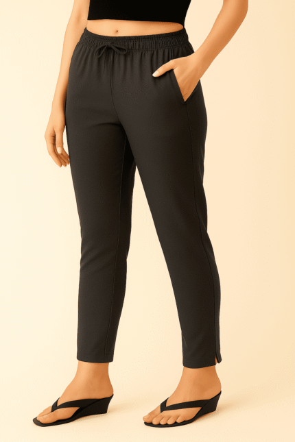 grey straight cut pants