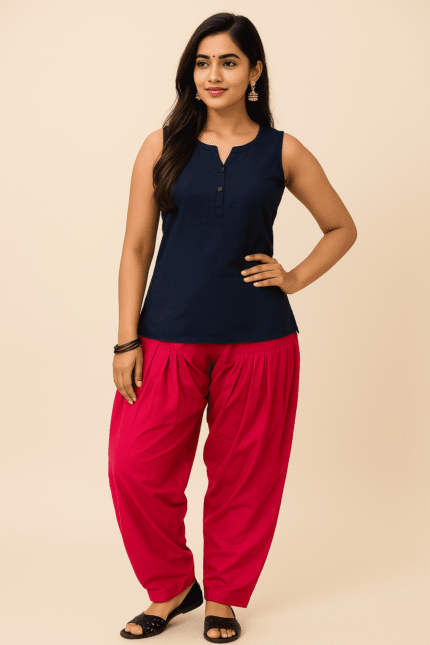 Cotton Patiala Hot Pink Pants