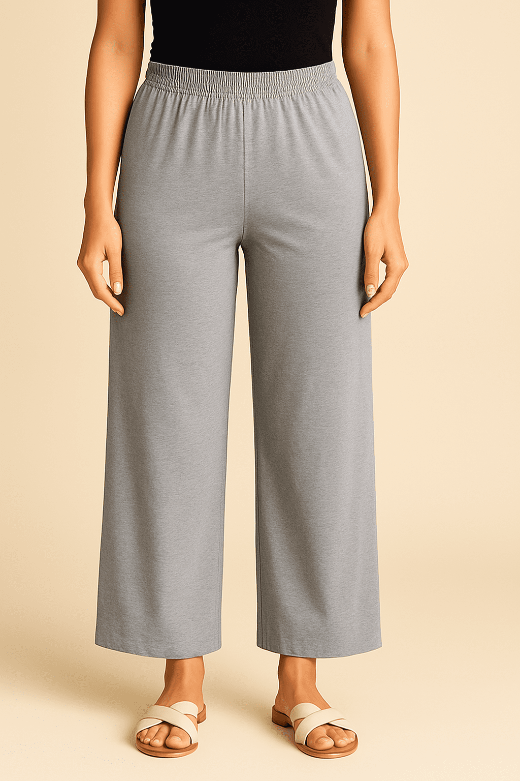 9F18856D-51C8-402D-8CC8-2BBA857CBA69 Nikii Slate Gray Plain Palazzo