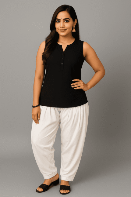 Cotton Patiala White Color Pants for Women –