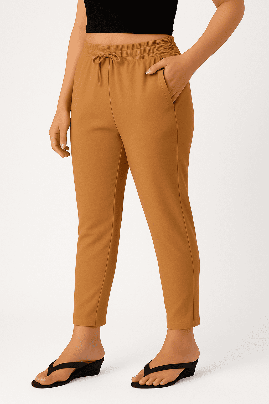 FAD37B4B-36C3-4668-A69E-F82FF14117A0 Camel cotton straight cut pants