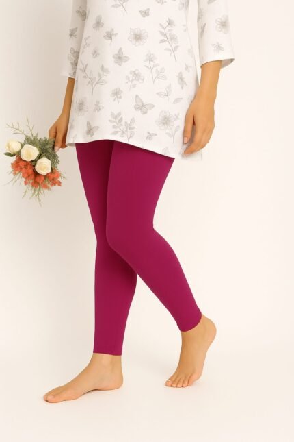 Hot pink ankle length leggings for women