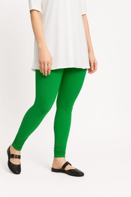 Lime green ankle length leggings for women