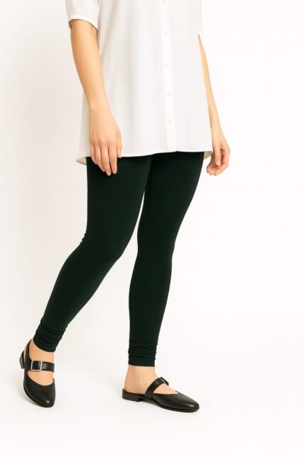 Deep forest green leggings for women