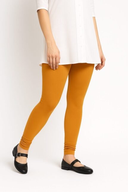 Mustard yellow leggings for women